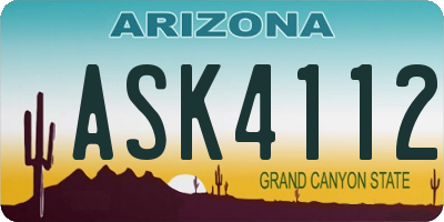 AZ license plate ASK4112