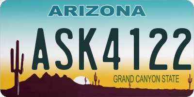 AZ license plate ASK4122