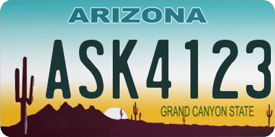 AZ license plate ASK4123