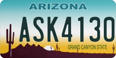 AZ license plate ASK4130