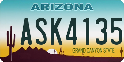 AZ license plate ASK4135