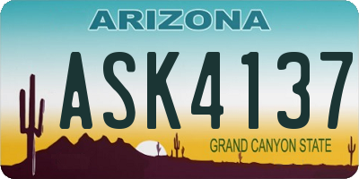 AZ license plate ASK4137