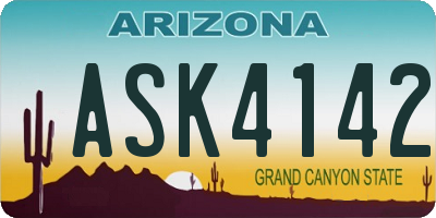 AZ license plate ASK4142