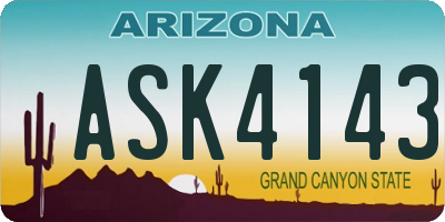AZ license plate ASK4143