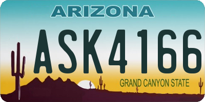 AZ license plate ASK4166