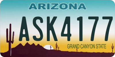 AZ license plate ASK4177