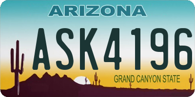 AZ license plate ASK4196