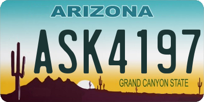 AZ license plate ASK4197