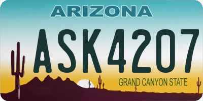 AZ license plate ASK4207