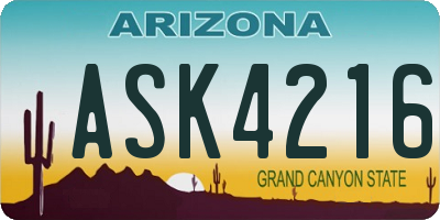 AZ license plate ASK4216