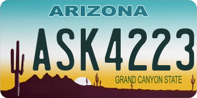 AZ license plate ASK4223