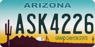 AZ license plate ASK4226