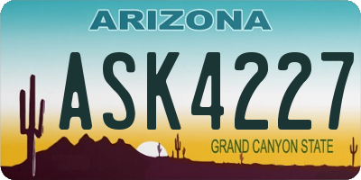 AZ license plate ASK4227