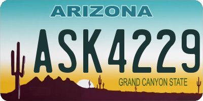 AZ license plate ASK4229