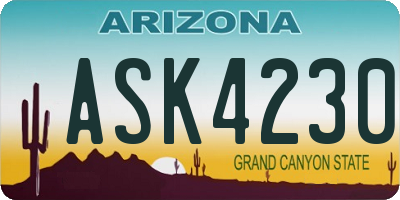 AZ license plate ASK4230