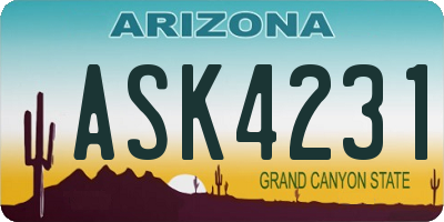 AZ license plate ASK4231