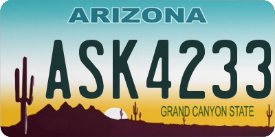AZ license plate ASK4233
