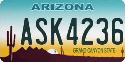 AZ license plate ASK4236