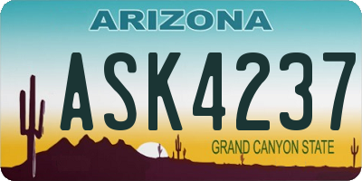 AZ license plate ASK4237
