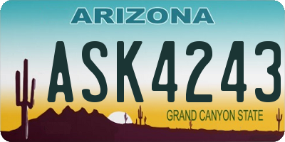 AZ license plate ASK4243