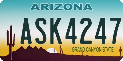 AZ license plate ASK4247