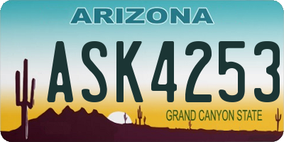 AZ license plate ASK4253