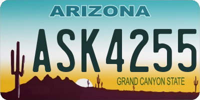 AZ license plate ASK4255