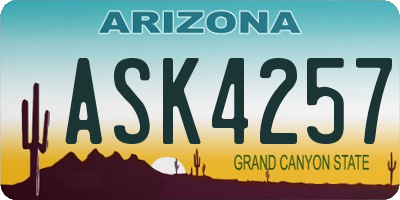 AZ license plate ASK4257