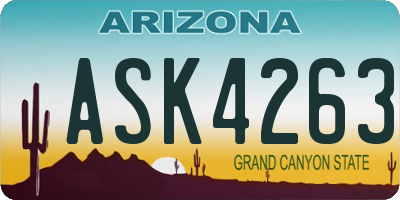 AZ license plate ASK4263