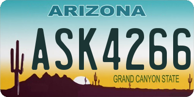 AZ license plate ASK4266