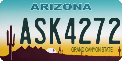 AZ license plate ASK4272