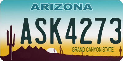 AZ license plate ASK4273