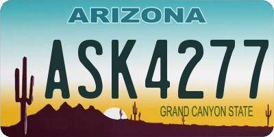 AZ license plate ASK4277