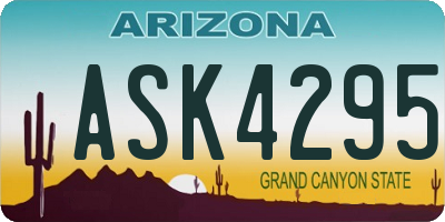 AZ license plate ASK4295