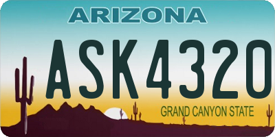 AZ license plate ASK4320