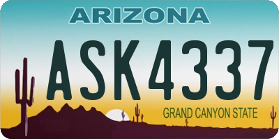 AZ license plate ASK4337