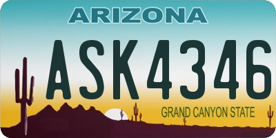 AZ license plate ASK4346