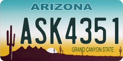 AZ license plate ASK4351