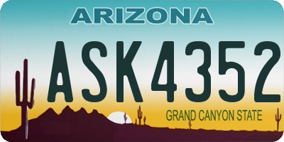 AZ license plate ASK4352