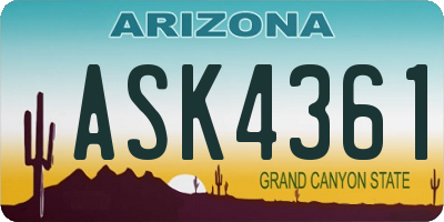 AZ license plate ASK4361