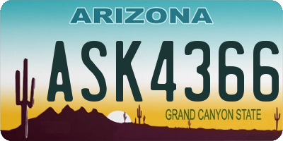AZ license plate ASK4366