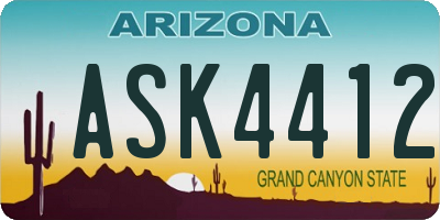AZ license plate ASK4412