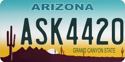 AZ license plate ASK4420