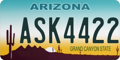 AZ license plate ASK4422