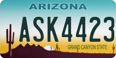 AZ license plate ASK4423