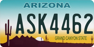 AZ license plate ASK4462