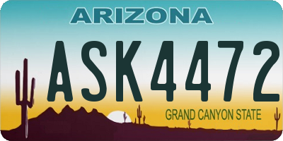 AZ license plate ASK4472