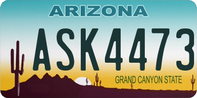 AZ license plate ASK4473