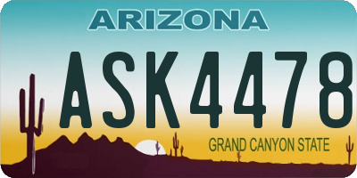 AZ license plate ASK4478
