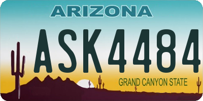 AZ license plate ASK4484